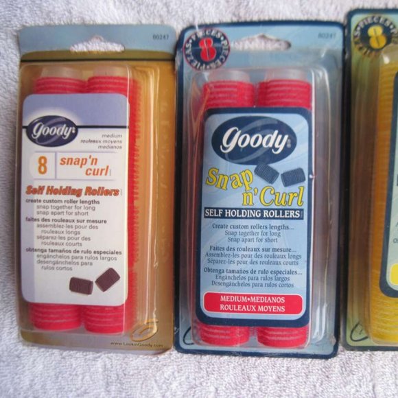 8 Goody Snap & Curl Self Holding Rollers Classic Hair Curlers Hook Large Medium - Picture 6 of 16